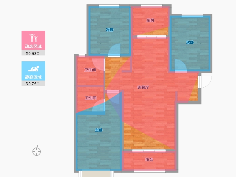 河北省-廊坊市-建投御湖园接待中心-98.92-户型库-动静分区