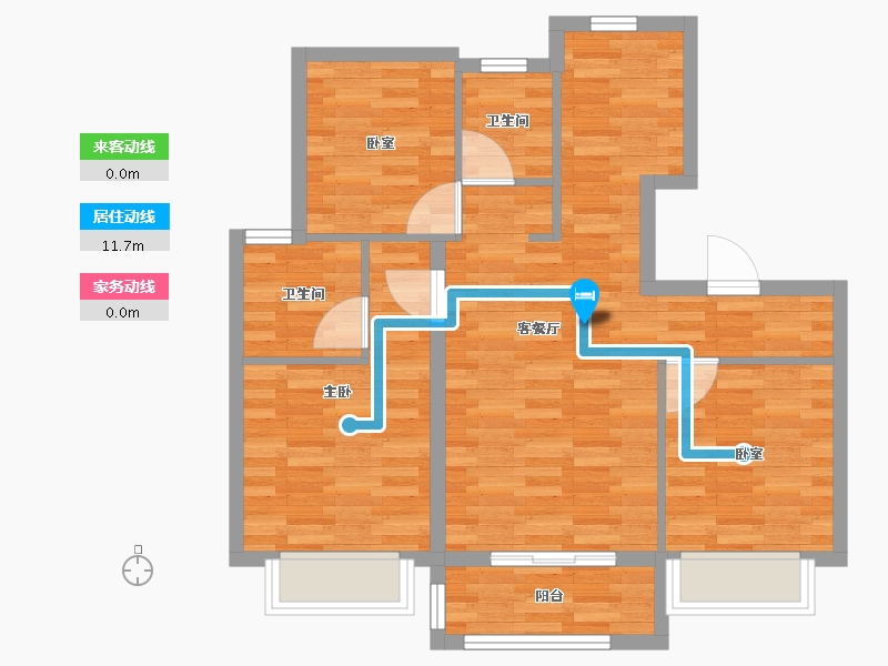 江苏省-苏州市-恒泰象屿时光青澄-72.38-户型库-动静线