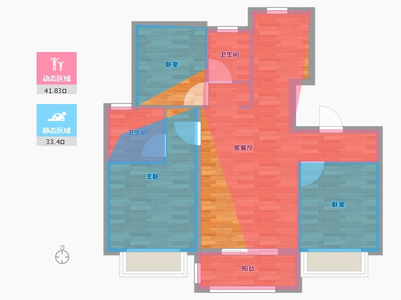 江苏省-苏州市-恒泰象屿时光青澄-72.38-户型库-动静分区