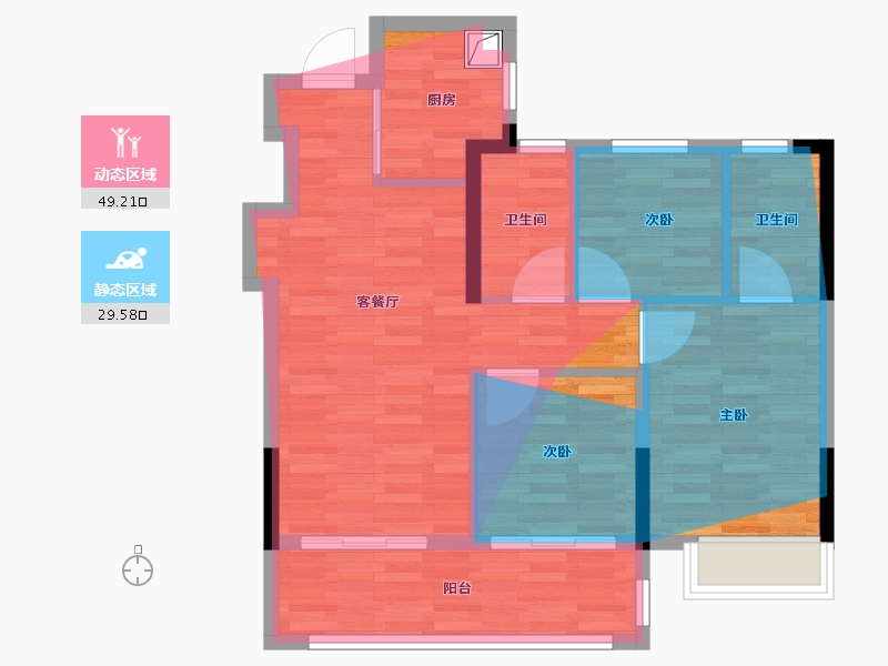 福建省-漳州市-璞樾丹霞-71.54-户型库-动静分区