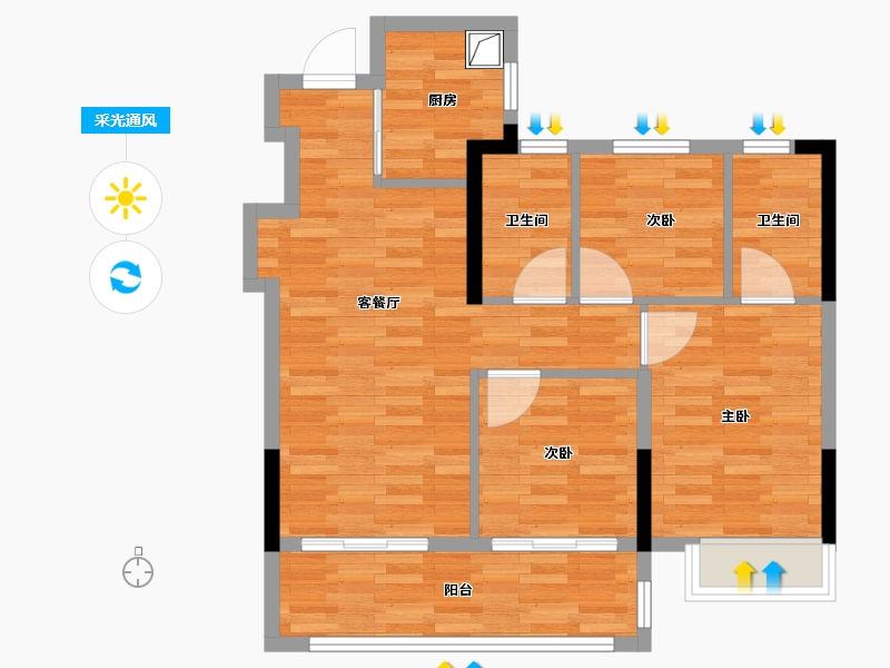 福建省-漳州市-璞樾丹霞-71.54-户型库-采光通风