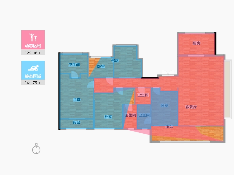 浙江省-湖州市-得力咏翎府-203.65-户型库-动静分区