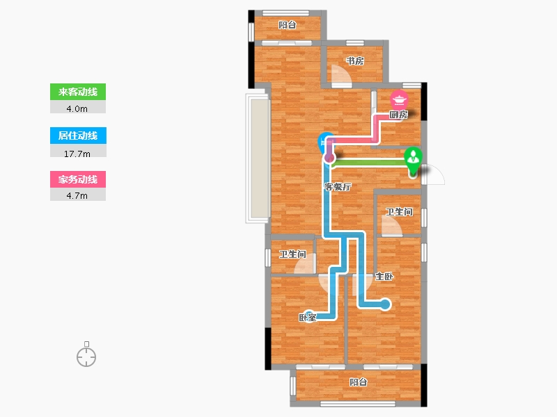 浙江省-杭州市-江畔云庐-94.93-户型库-动静线