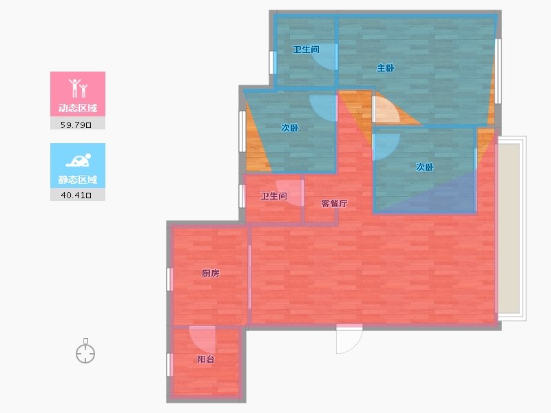 陕西省-西安市-中海云锦-92.00-户型库-动静分区