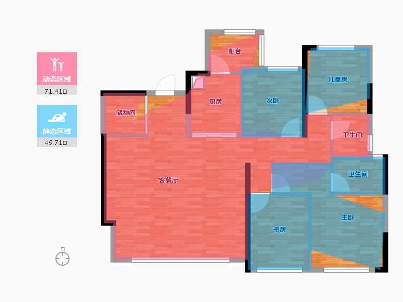 四川省-成都市-建发观唐映月-125.00-户型库-动静分区