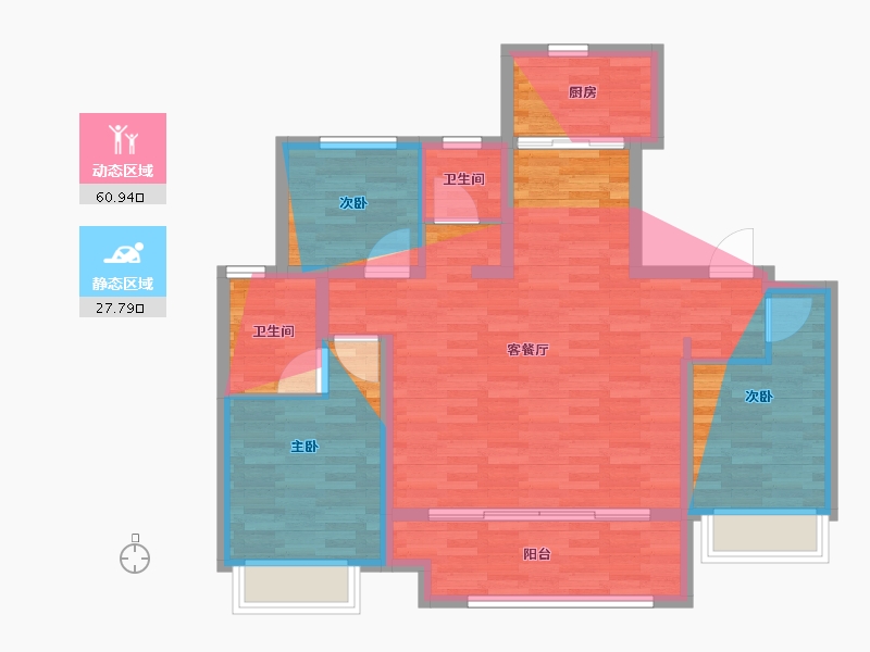 河北省-邢台市-宏宇紫云府-102.40-户型库-动静分区