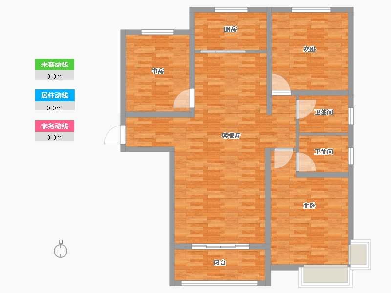 河北省-邯郸市-顺田君邑-105.47-户型库-动静线