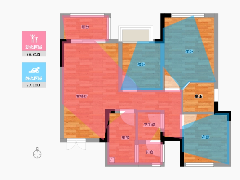 四川省-德阳市-金玉院子-69.03-户型库-动静分区