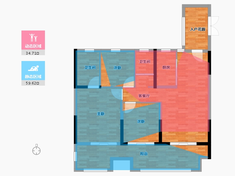 河南省-许昌市-龙誉雅居-95.89-户型库-动静分区