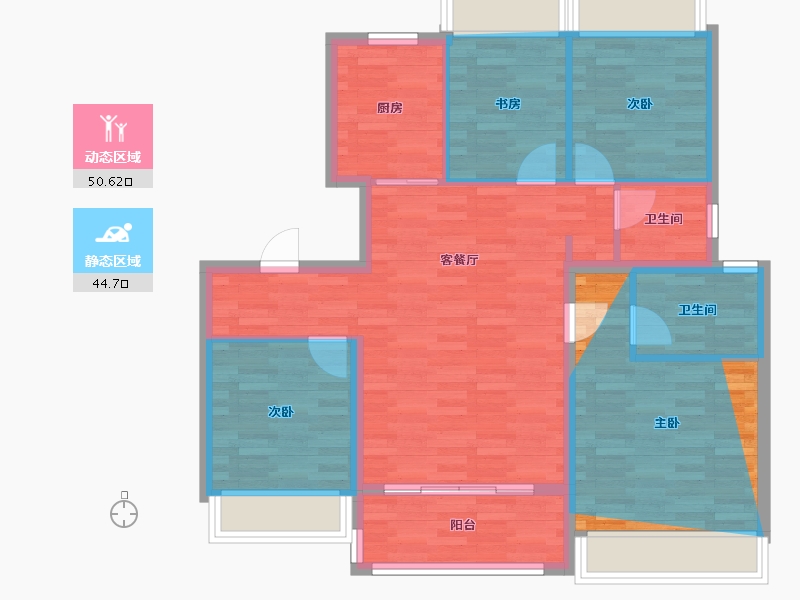 江苏省-苏州市-恒泰象屿时光青澄-89.60-户型库-动静分区