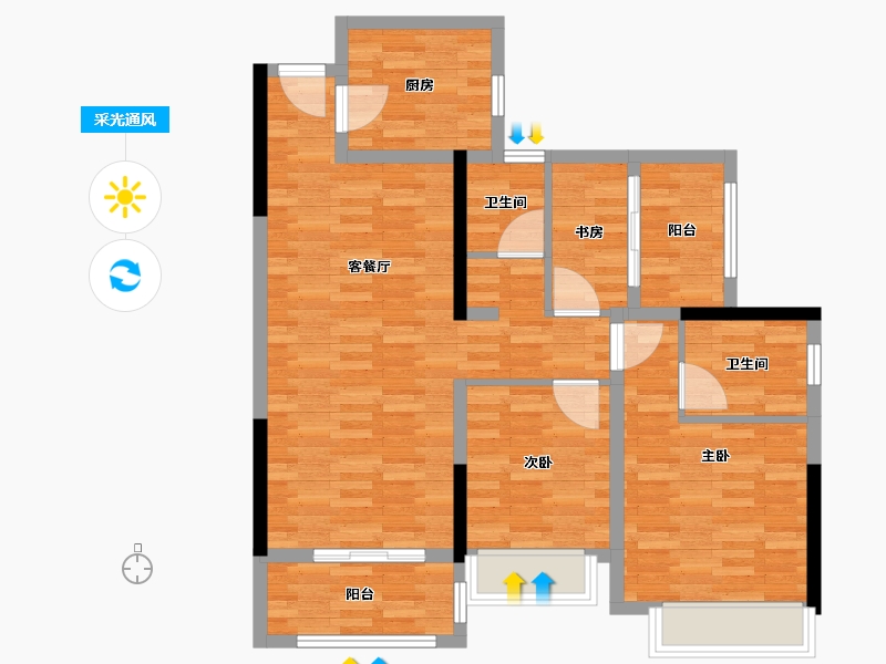 四川省-德阳市-松山公馆-95.00-户型库-采光通风