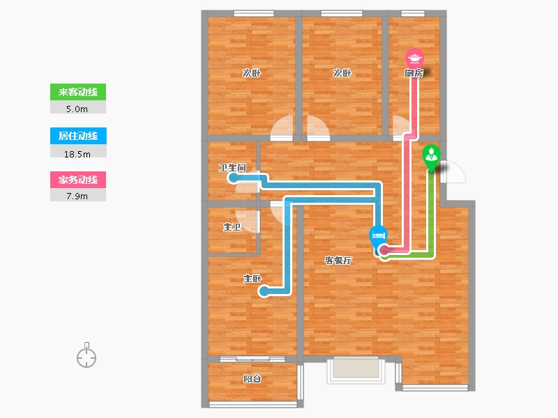 河北省-邢台市-泰和苑-128.86-户型库-动静线