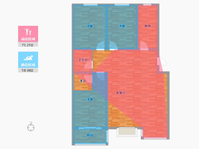 河北省-邢台市-泰和苑-128.86-户型库-动静分区