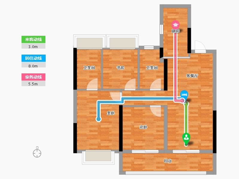 江苏省-苏州市-溪前雅居-84.00-户型库-动静线