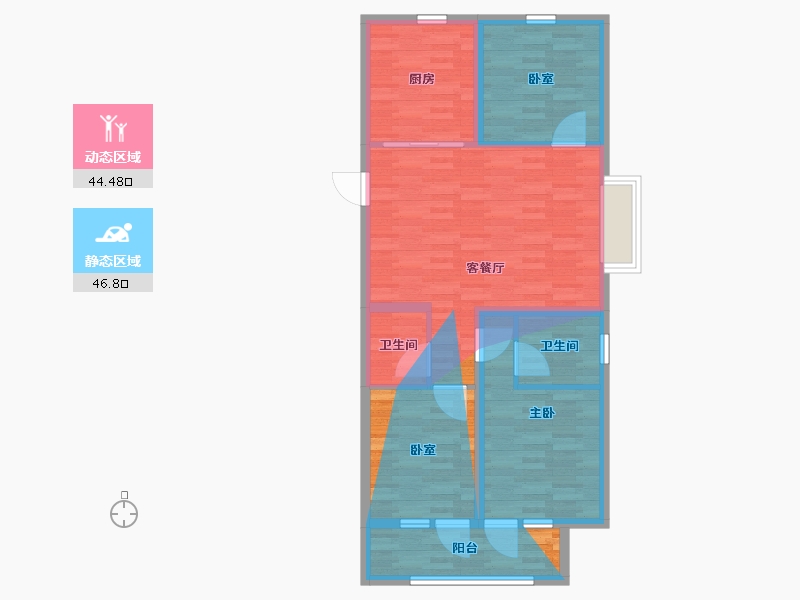 山西省-晋中市-文华公馆-96.80-户型库-动静分区