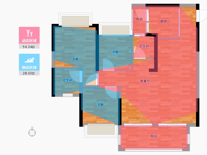 四川省-德阳市-南城品创-83.87-户型库-动静分区