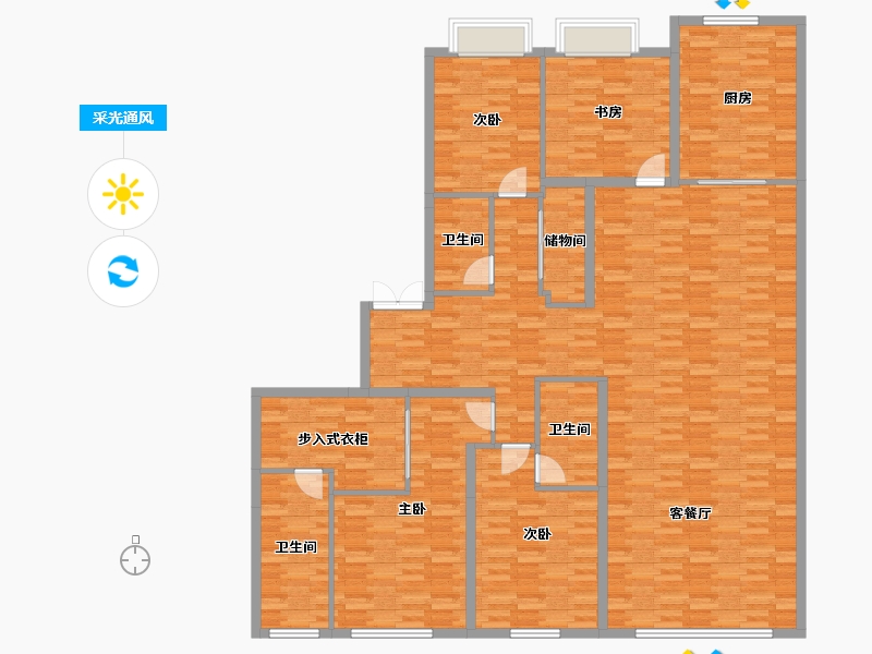 江苏省-苏州市-龙湖山河颂-199.00-户型库-采光通风