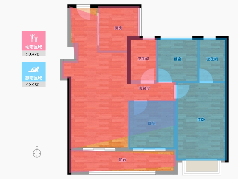 江苏省-无锡市-凤鸣江南-88.26-户型库-动静分区