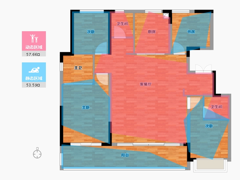 浙江省-宁波市-滨河名邸-128.00-户型库-动静分区