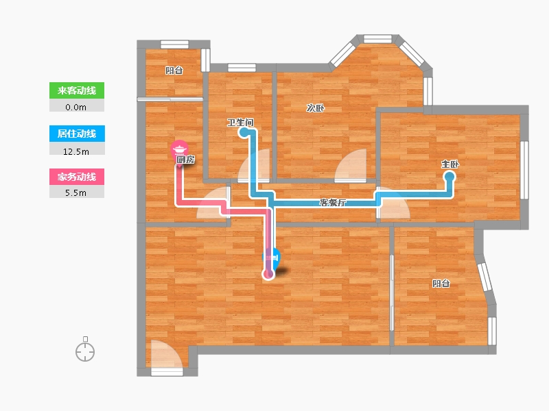 四川省-成都市-书香府邸-73.04-户型库-动静线