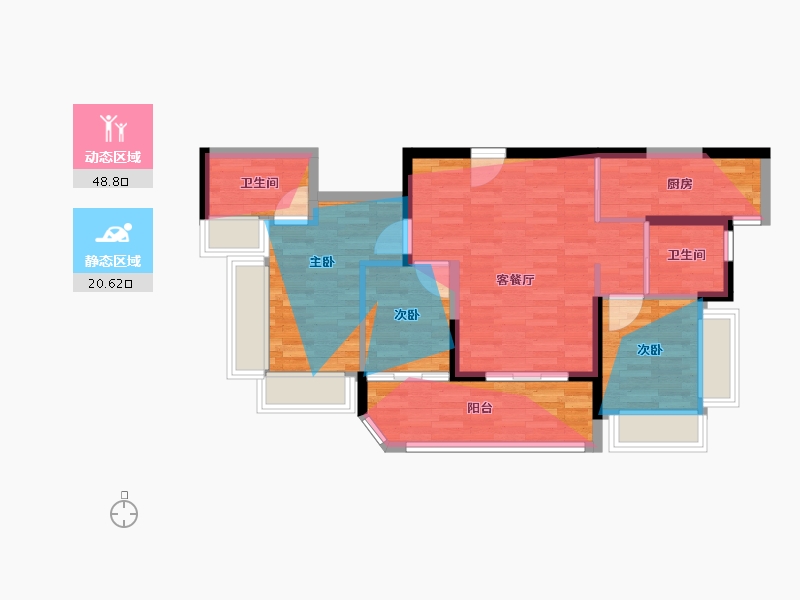 广东省-深圳市-四海臻邸二期-75.61-户型库-动静分区