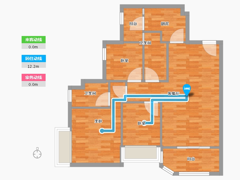 广东省-东莞市-碧桂园豪庭-二期-78.00-户型库-动静线