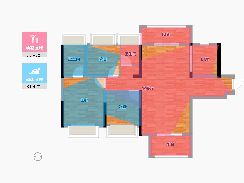 云南省-昭通市-中悦·康养小镇-90.28-户型库-动静分区