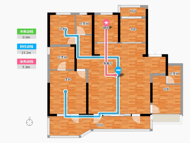 陕西省-西安市-大明宫金茂府三期-144.93-户型库-动静线