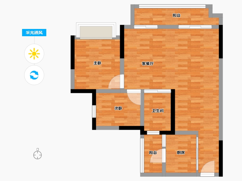 四川省-德阳市-南城品创-70.39-户型库-采光通风