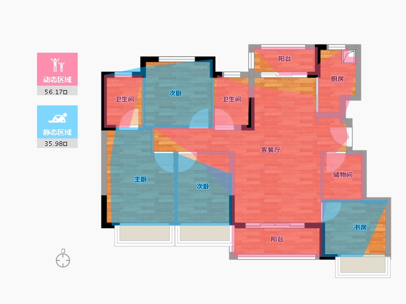 四川省-成都市-源昌幸福里-90.89-户型库-动静分区