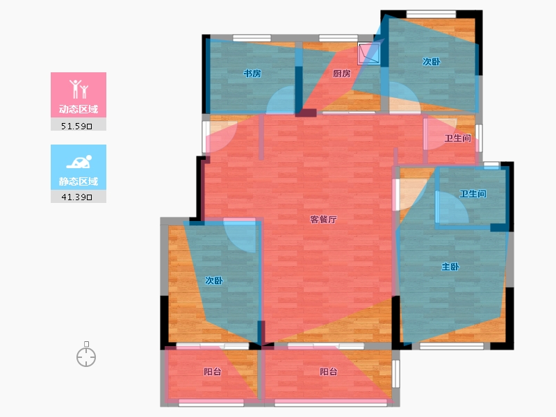 江苏省-扬州市-维投·山河颂-102.40-户型库-动静分区