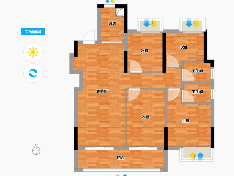 福建省-漳州市-璞樾丹霞-88.00-户型库-采光通风