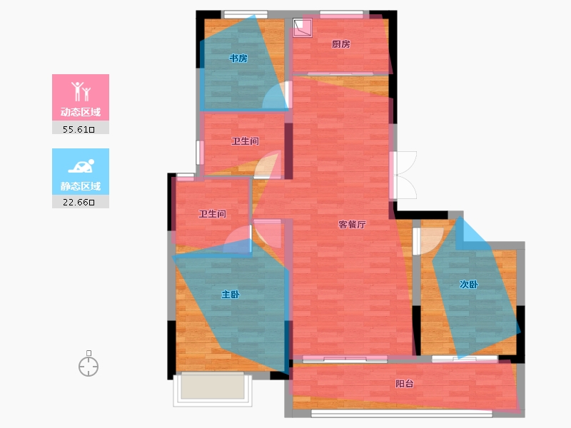 浙江省-绍兴市-剡湖云璟-88.00-户型库-动静分区