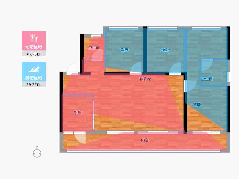 贵州省-贵阳市-贵阳城投毓翠-92.00-户型库-动静分区