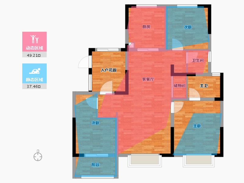 河南省-焦作市-城开院-99.95-户型库-动静分区