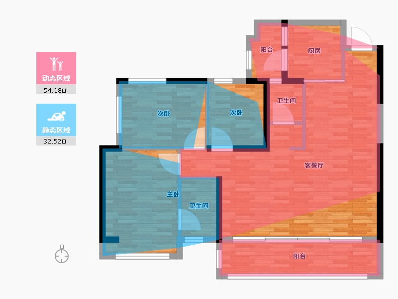 四川省-绵阳市-万向紫气东来-88.65-户型库-动静分区