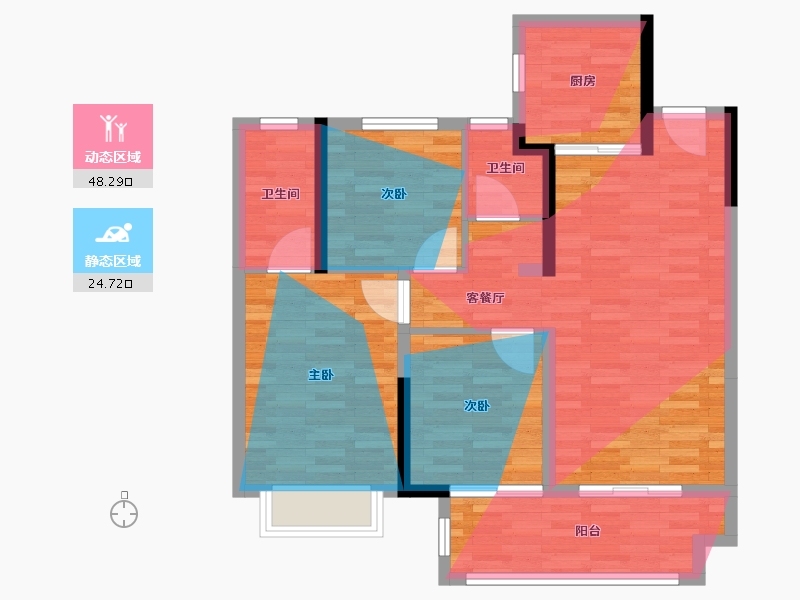 河南省-南阳市-南阳江山赋-84.37-户型库-动静分区