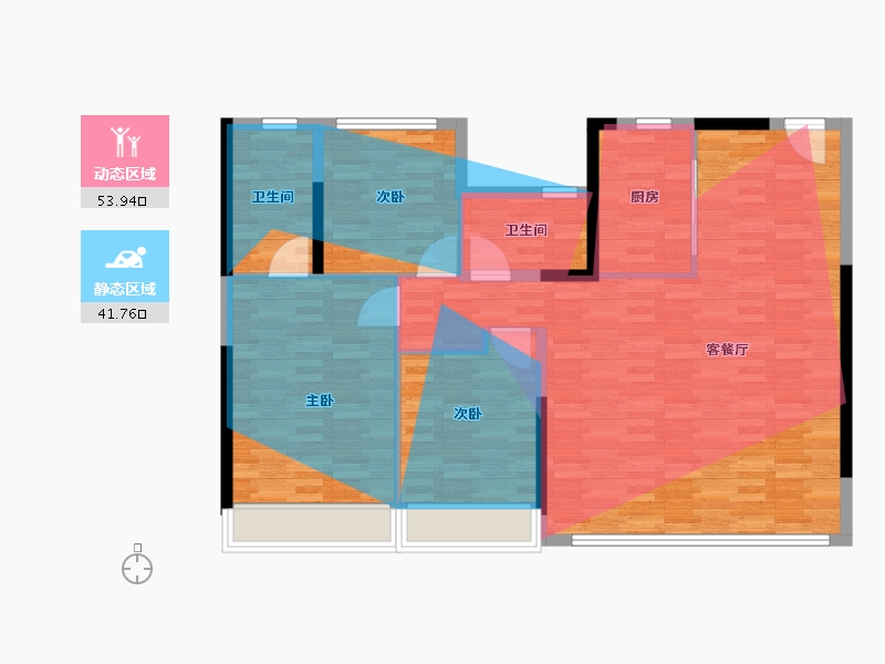 浙江省-台州市-天和幸福里-107.55-户型库-动静分区