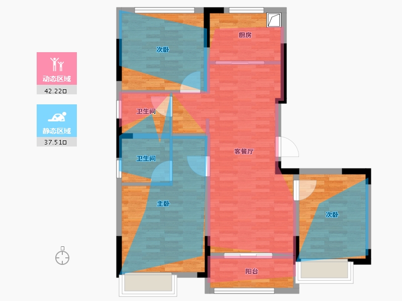 浙江省-金华市-婺城城投文晖雅居-92.80-户型库-动静分区