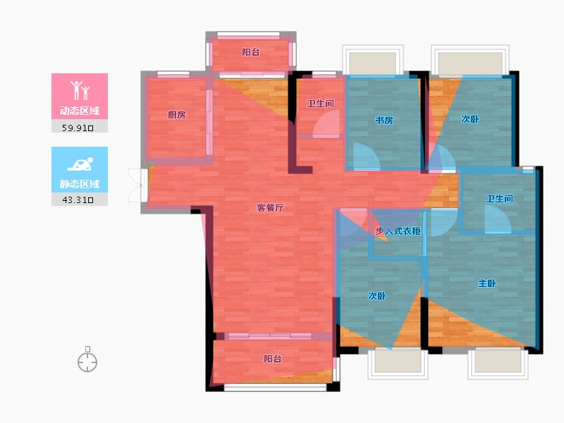 贵州省-毕节市-博雅铭苑-118.02-户型库-动静分区