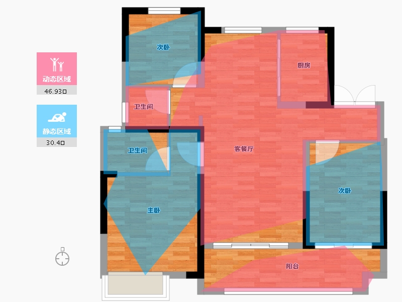 河北省-邯郸市-恒泽臻园（磁县）-84.73-户型库-动静分区