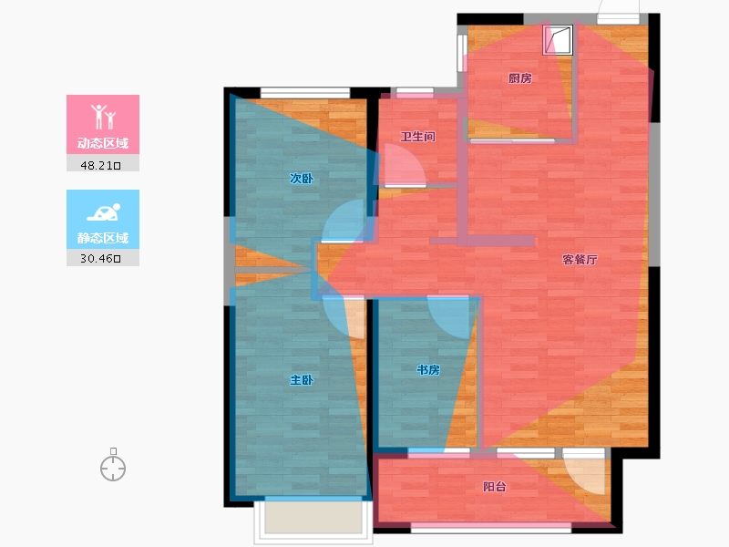 山西省-长治市-明鼎·天樾-85.60-户型库-动静分区