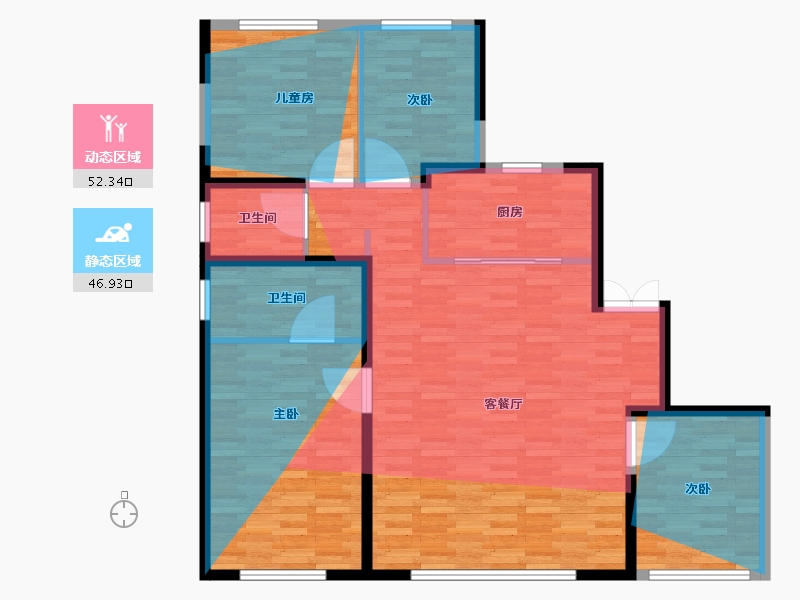 湖北省-武汉市-沙湖天境-114.40-户型库-动静分区