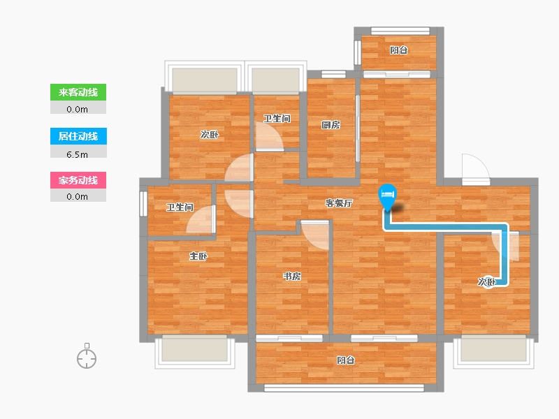 湖北省-荆州市-城发·寅宾苑-92.45-户型库-动静线