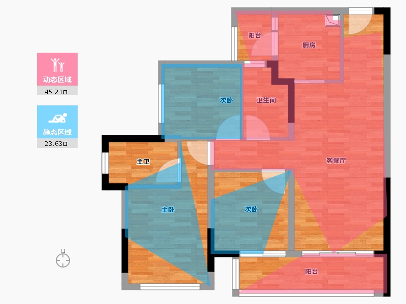 四川省-成都市-星河WORLD九墅-81.06-户型库-动静分区