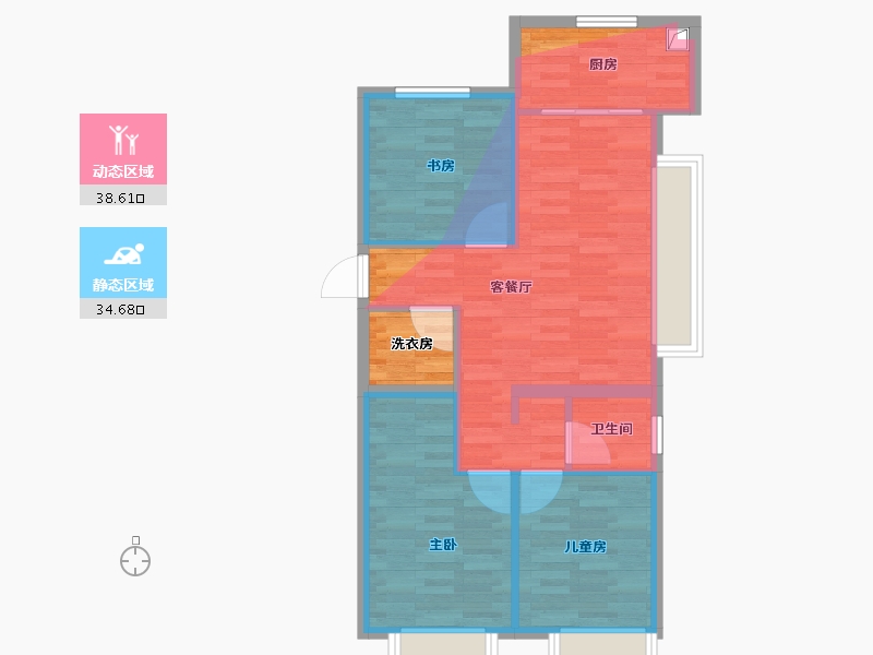 山西省-太原市-中海寰宇时代三期-78.40-户型库-动静分区