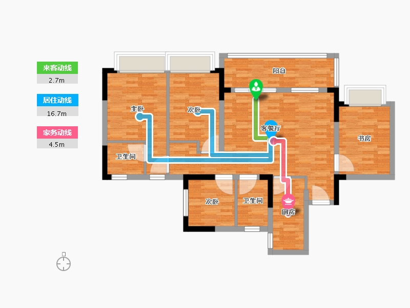 四川省-成都市-源昌幸福里-90.72-户型库-动静线