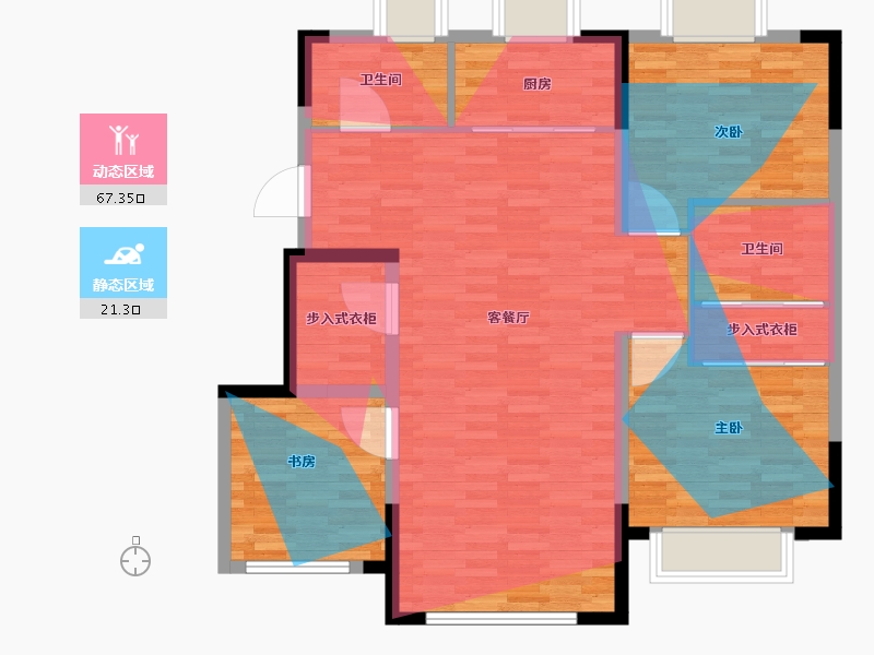 黑龙江省-哈尔滨市-浩宁上东府-101.60-户型库-动静分区