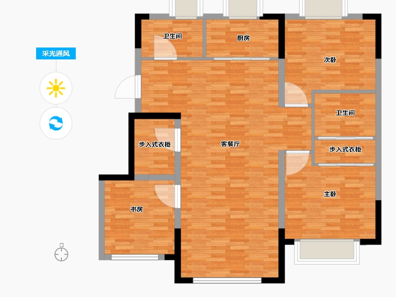 黑龙江省-哈尔滨市-浩宁上东府-101.60-户型库-采光通风