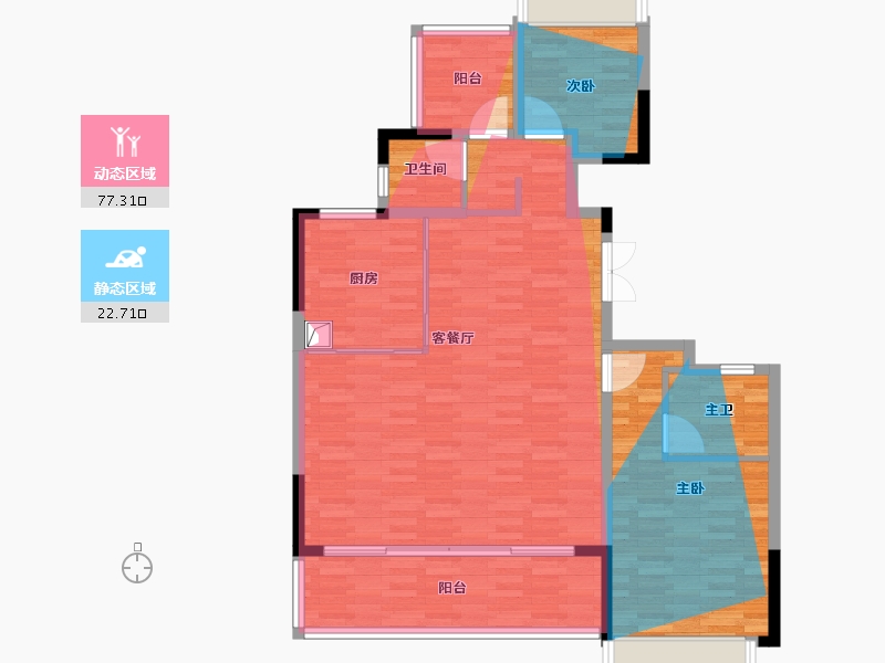 海南省-三亚市-三亚观岚-105.55-户型库-动静分区